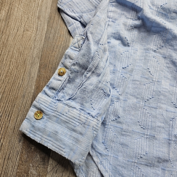 Pilcro by Anthro Theresa Lace Up Button Down Shirt Small Blue - Picture 6 of 14